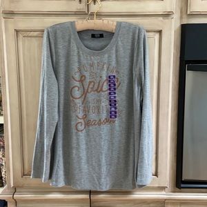 Modern Canvas gray t-shirt pumpkin spice NWOT